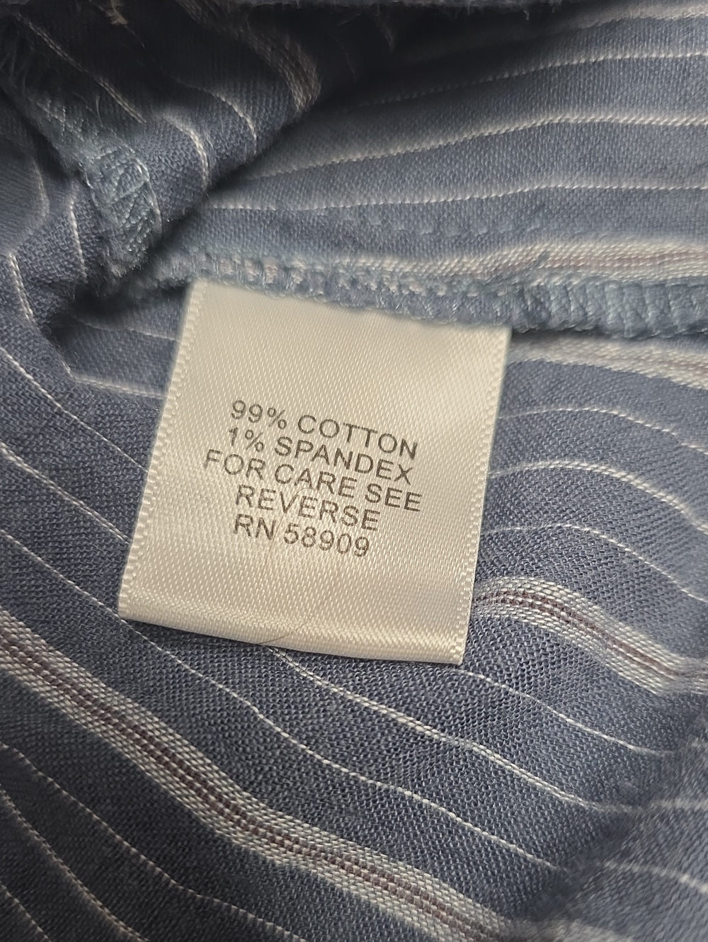 Nurture Blue Stripe Button-Front Shirt Tan Embroidery Loose Flowy Size XL Boho - Picture 7 of 11
